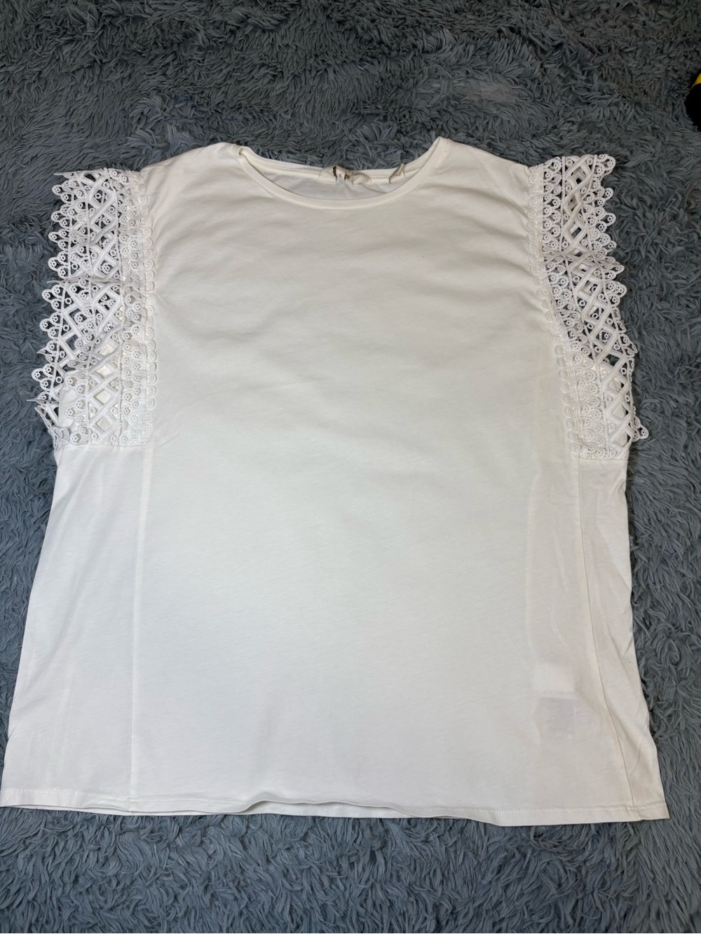 Ted Baker White Lace Sleeve Tee